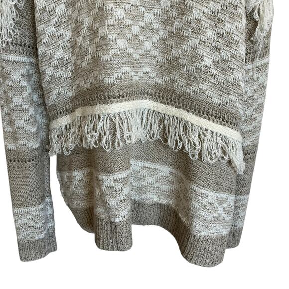 Natural Reflections Cardigan Women's Size XL Beige Neutral Fringe Boho Coastal - Picture 7 of 12